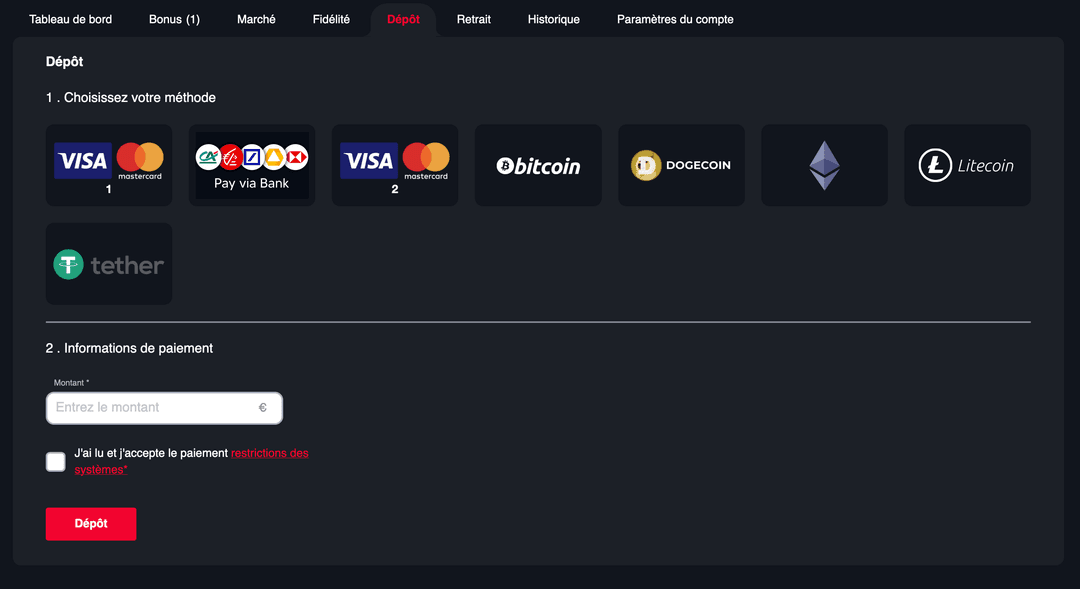 Nos méthodes de paiement sur Lolly Bet